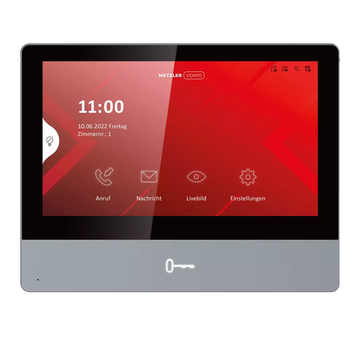 Metzler Innenstation Pro, 7 Zoll IPS Touchscreen, LAN PoE, Schwarz-Grau