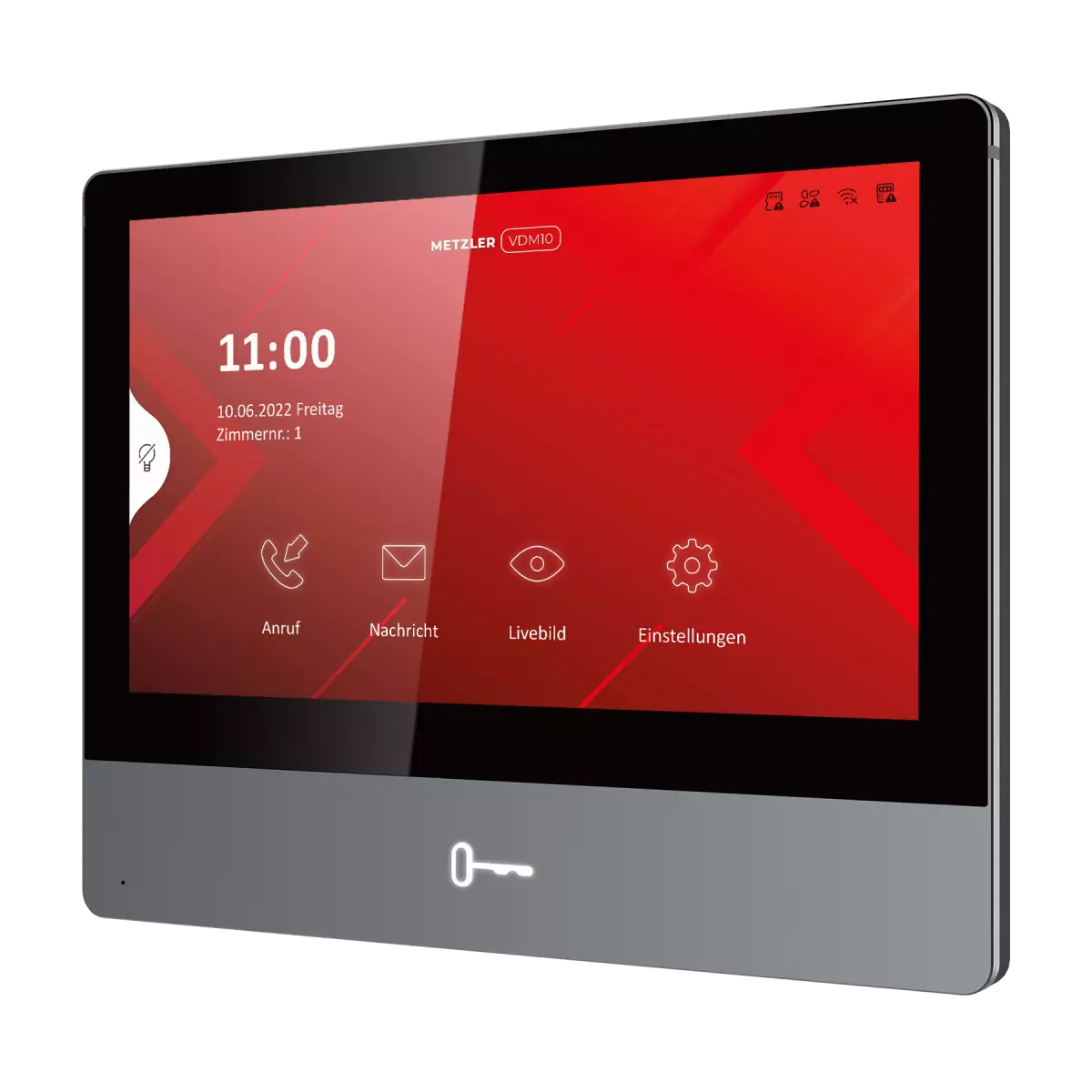 Metzler Innenstation Pro, 7 Zoll IPS Touchscreen, LAN PoE, Schwarz-Grau