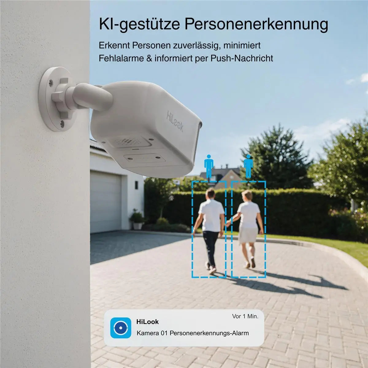 HiLook by HIKVISION 8 MP Überwachungskamera-Set | 180° Sichtfeld | 4* 8 MP Bullet Kamera | Smart Hybrid Light | NVR 16-CH | 4 TB HDD | Smartphone App