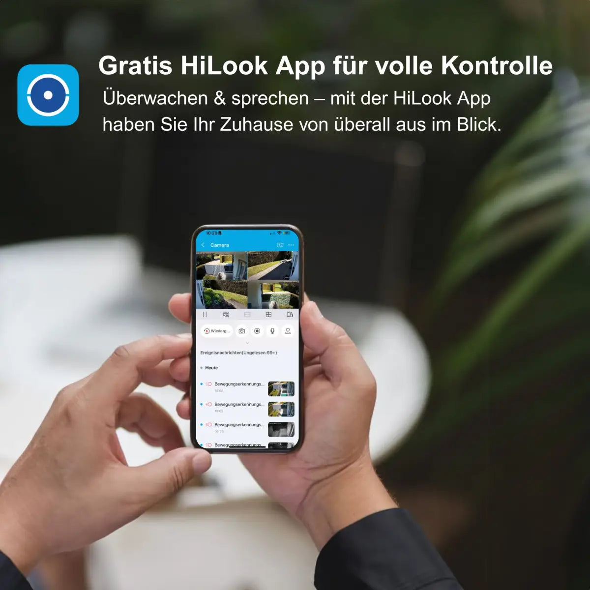 HiLook by HIKVISION 8 MP Überwachungskamera-Set | 180° Sichtfeld | 4* 8 MP Bullet Kamera | Smart Hybrid Light | NVR 16-CH | 4 TB HDD | Smartphone App