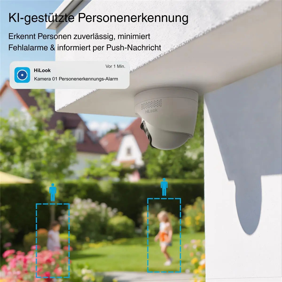 HiLook by HIKVISION 8 MP Überwachungskamera-Set | 180° Sichtfeld | 4* 8 MP Turret Kamera | Smart Hybrid Light | NVR 16-CH | 4 TB HDD | Smartphone App