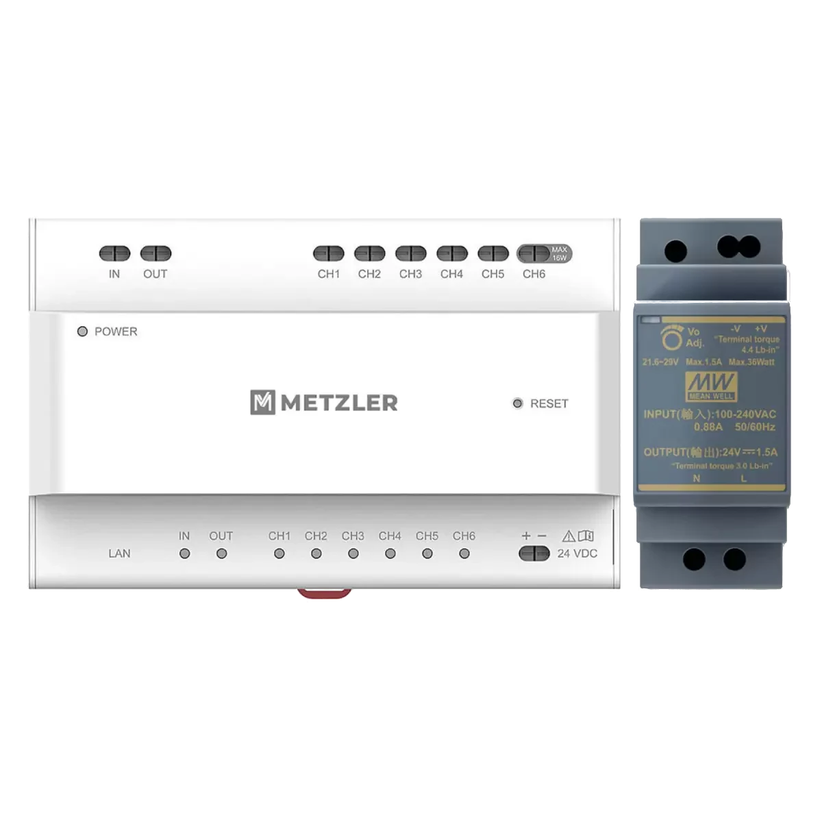 VDM10 2.0 2-Draht Video-/Audio Verteiler + Transformator | 6 Anschlüsse