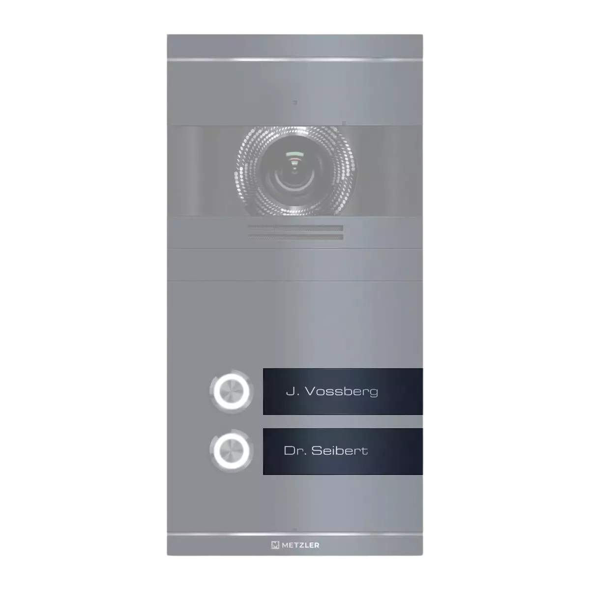 Metzler VDM10 Ersatz Namensschild mit Lasergravur magnetisch für Versionen mit 2-3 Klingeltastern
