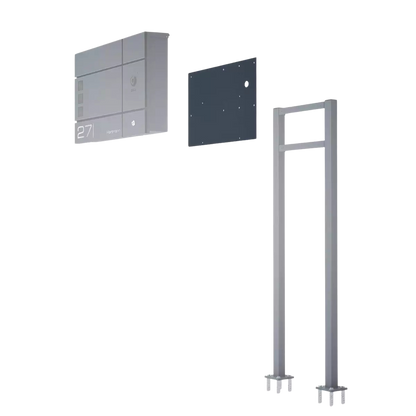 Metzler Adapterplatte RAL7016 Anthrazitgrau für VDM10 Videosprechanlage mit Briefkastenstandfuß