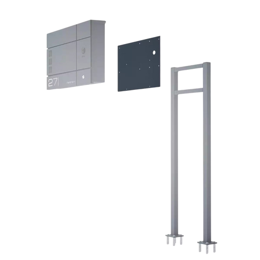 Metzler Adapterplatte RAL7016 Anthrazitgrau für VDM10 Videosprechanlage mit Briefkastenstandfuß