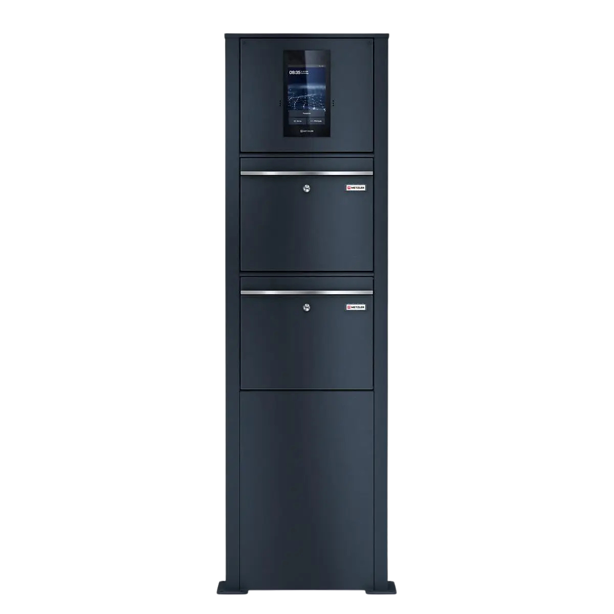 Metzler Standbriefkasten mit Video-Türsprechanlage für Zweifamilienhaus SDM10 | Touch-Display | Anthrazit RAL7016