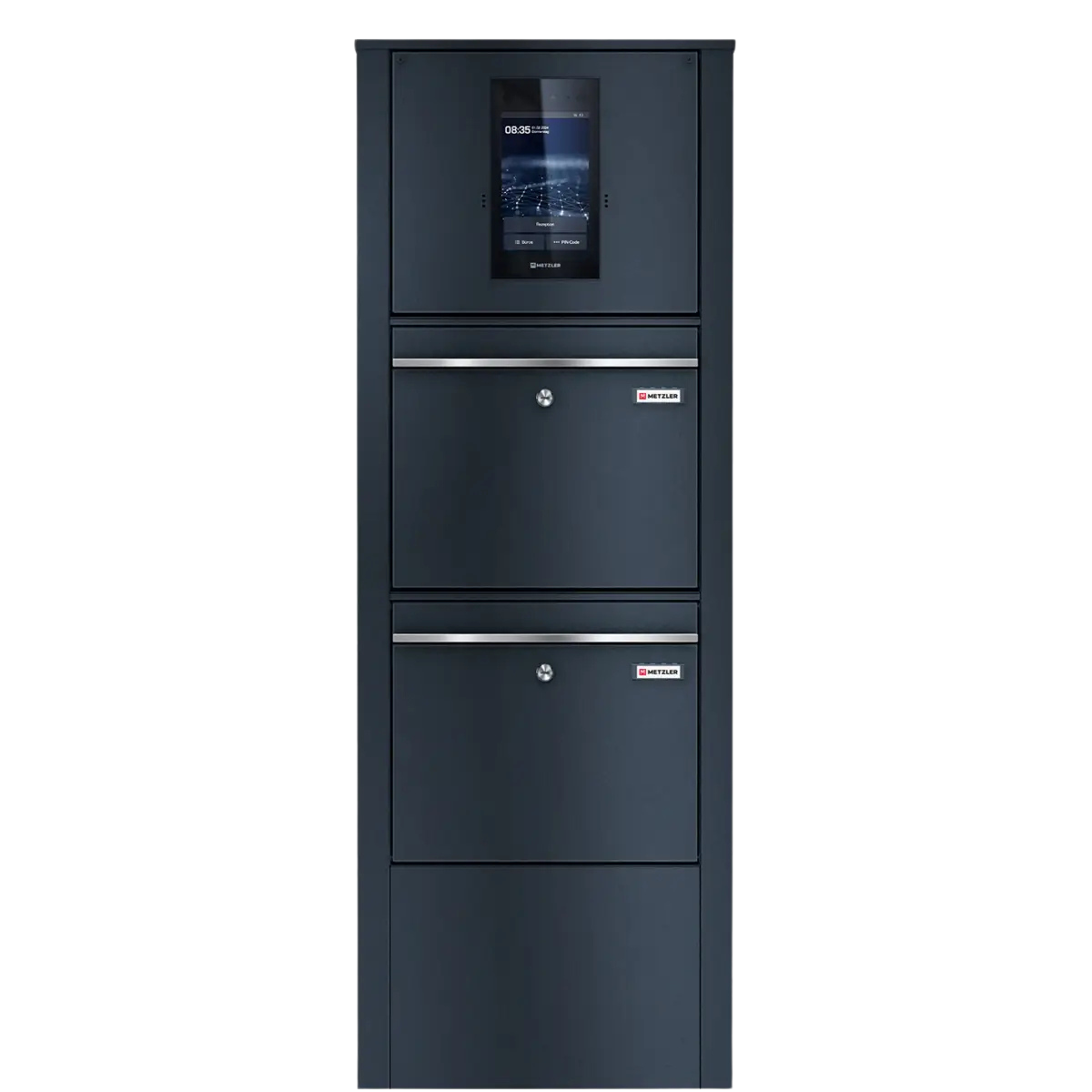 Metzler Standbriefkasten mit Video-Türsprechanlage für Zweifamilienhaus SDM10 | Touch-Display | Anthrazit RAL7016