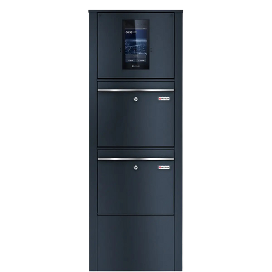 Metzler Standbriefkasten mit Video-Türsprechanlage für Zweifamilienhaus SDM10 | Touch-Display | Anthrazit RAL7016