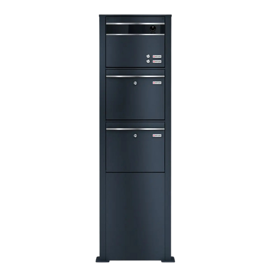 Metzler Standbriefkasten mit Video-Türsprechanlage für Zweifamilienhaus VDM10 | Anthrazit RAL 7016