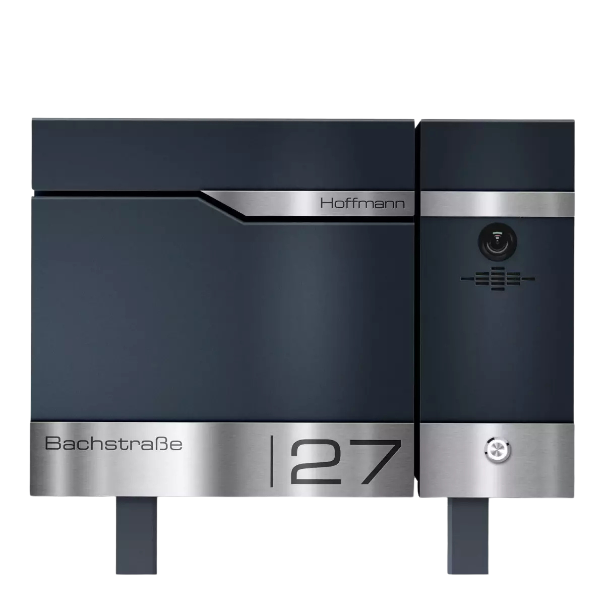 Metzler Standbriefkasten rostfrei und massiv, RAL7016 Anthrazitgrau mit Videosprechanlage VDM10 2.0, Modell Siebert