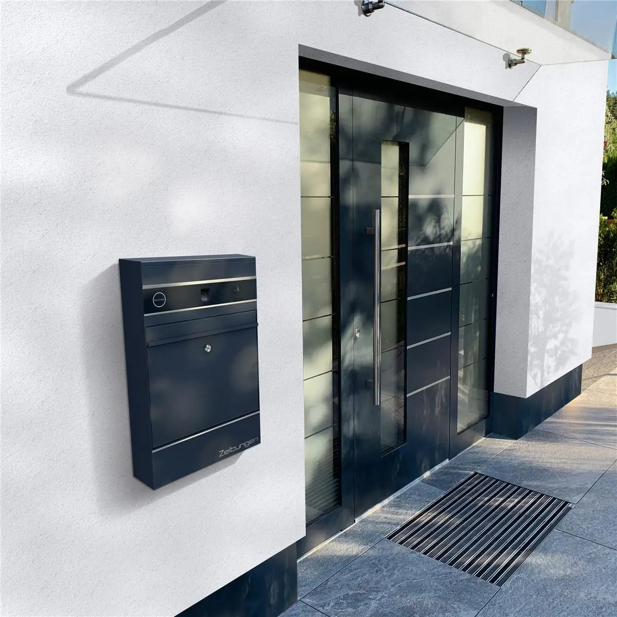 Metzler Briefkasten mit VDM10 2.0 Video-Türsprechanlage | 1 Klingel | RAL7016 Anthrazit