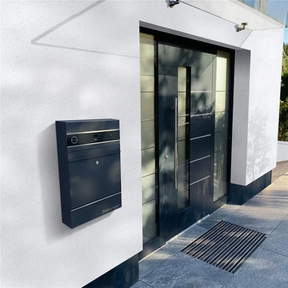 Metzler Briefkasten mit VDM10 2.0 Video-Türsprechanlage | 1 Klingel | RAL7016 Anthrazit