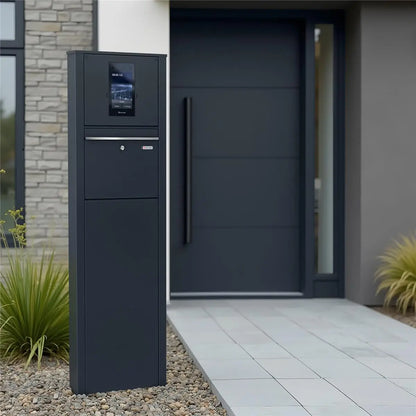 Metzler Standbriefkasten mit Video-Türsprechanlage für Einfamilienhaus SDM10 | Touch-Display | Anthrazit RAL7016