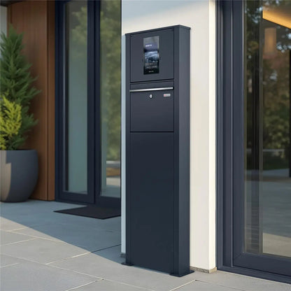 Metzler Standbriefkasten mit Video-Türsprechanlage für Einfamilienhaus SDM10 | Touch-Display | Anthrazit RAL7016