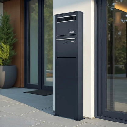 Metzler Standbriefkasten mit Video-Türsprechanlage für Einfamilienhaus VDM10 | Anthrazit RAL7016