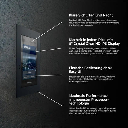Metzler Türsprechanlage mit Kamera | Gesichtserkennung | Touch-Display | Hausnummer beleuchtet | Live-HD-Video | Ein- und Mehrfamilien | SDM10H