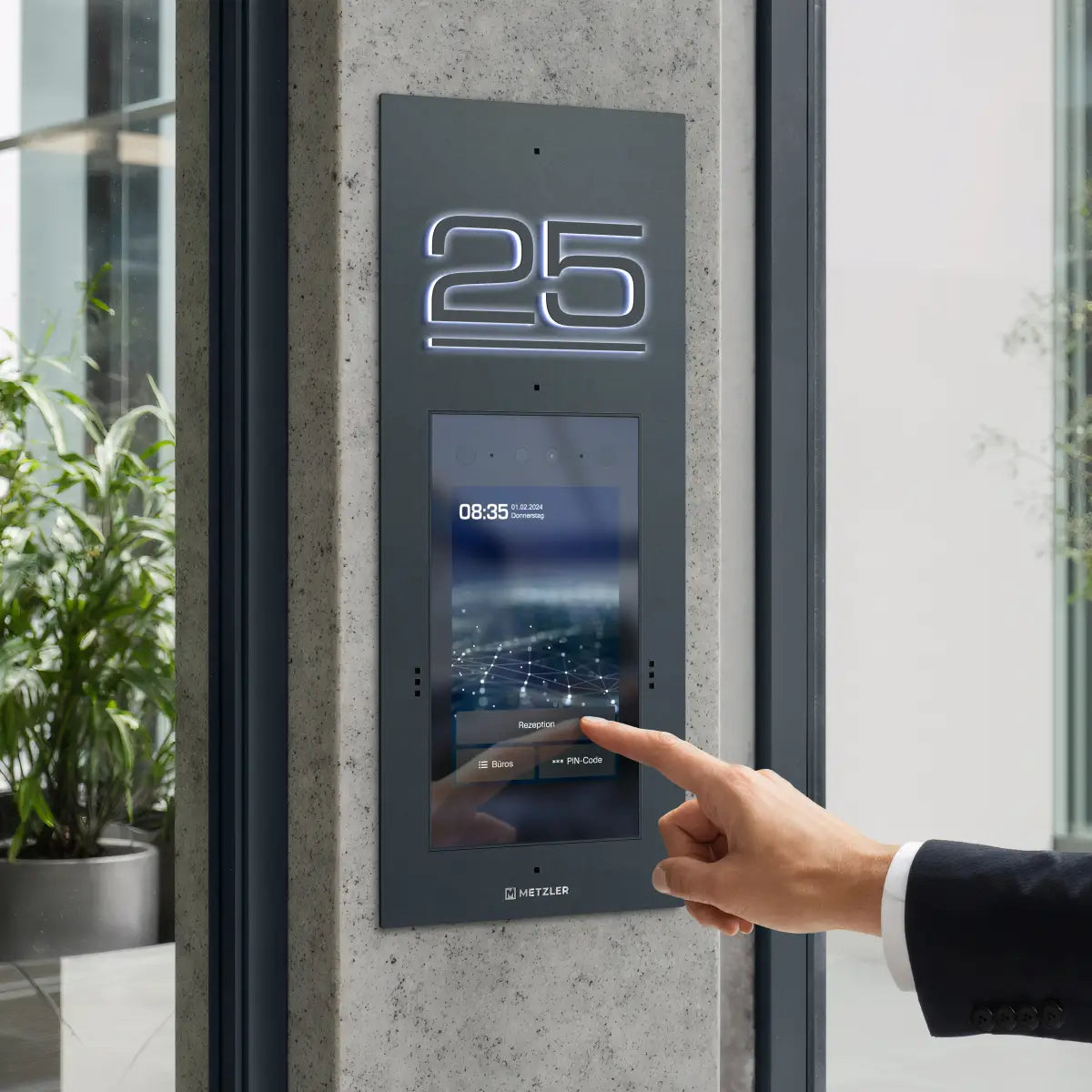 Metzler Türsprechanlage mit Kamera | Gesichtserkennung | Touch-Display | Hausnummer beleuchtet | Live-HD-Video | Ein- und Mehrfamilien | SDM10H